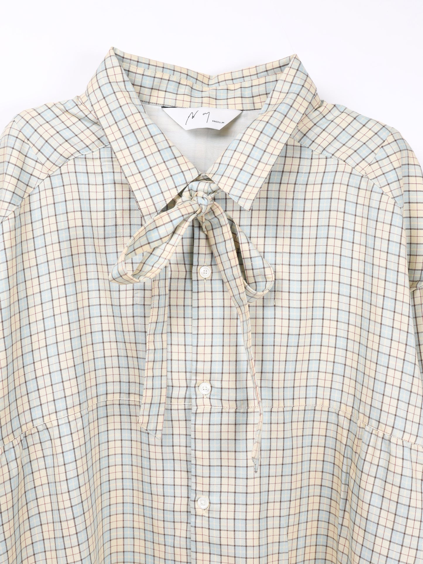 ANCELLM　BOW-TIE CHECK SHIRT