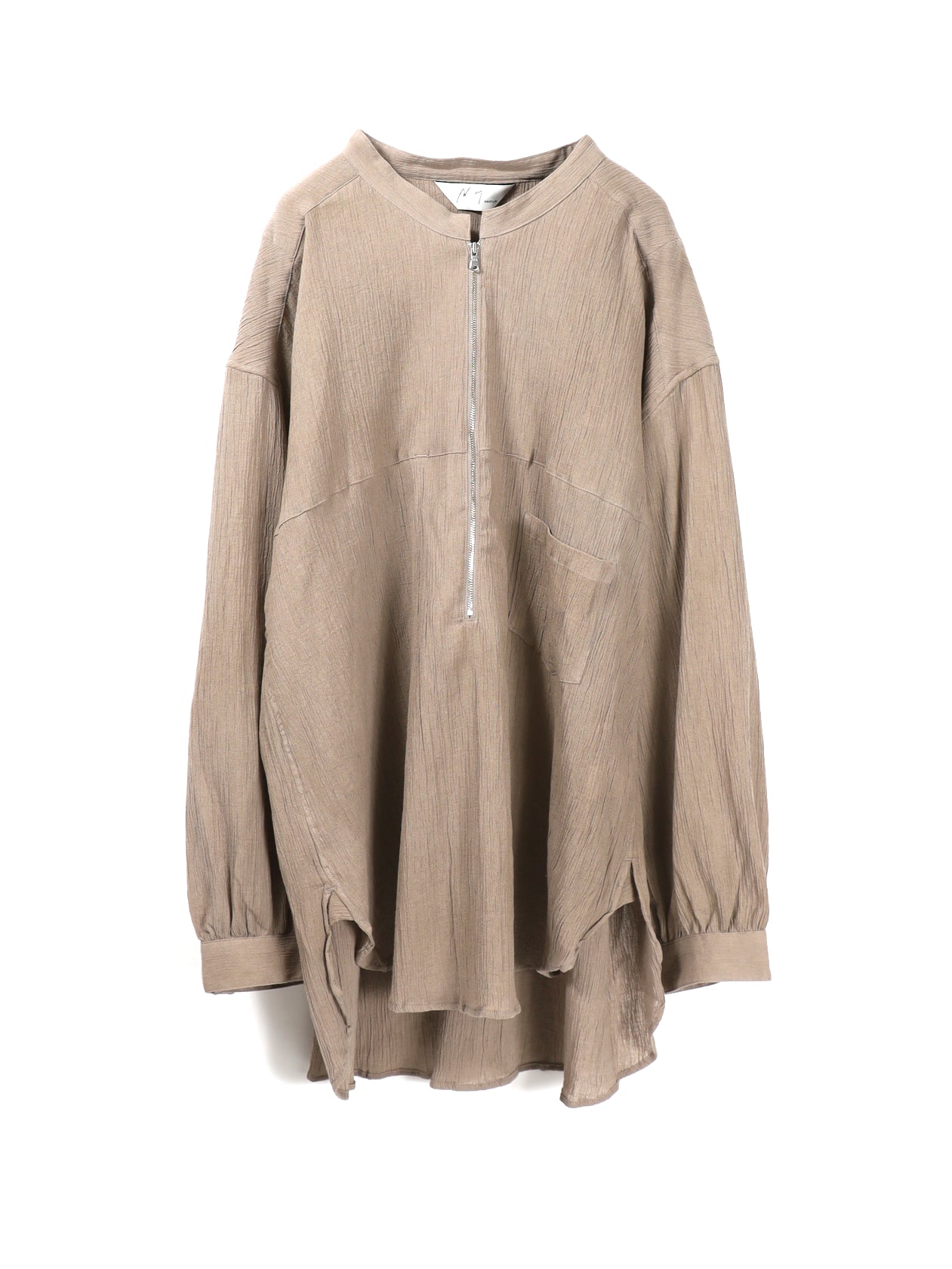 ANCELLM　CREPE HALF ZIP SHIRT