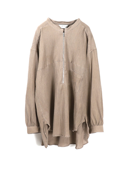 ANCELLM　CREPE HALF ZIP SHIRT