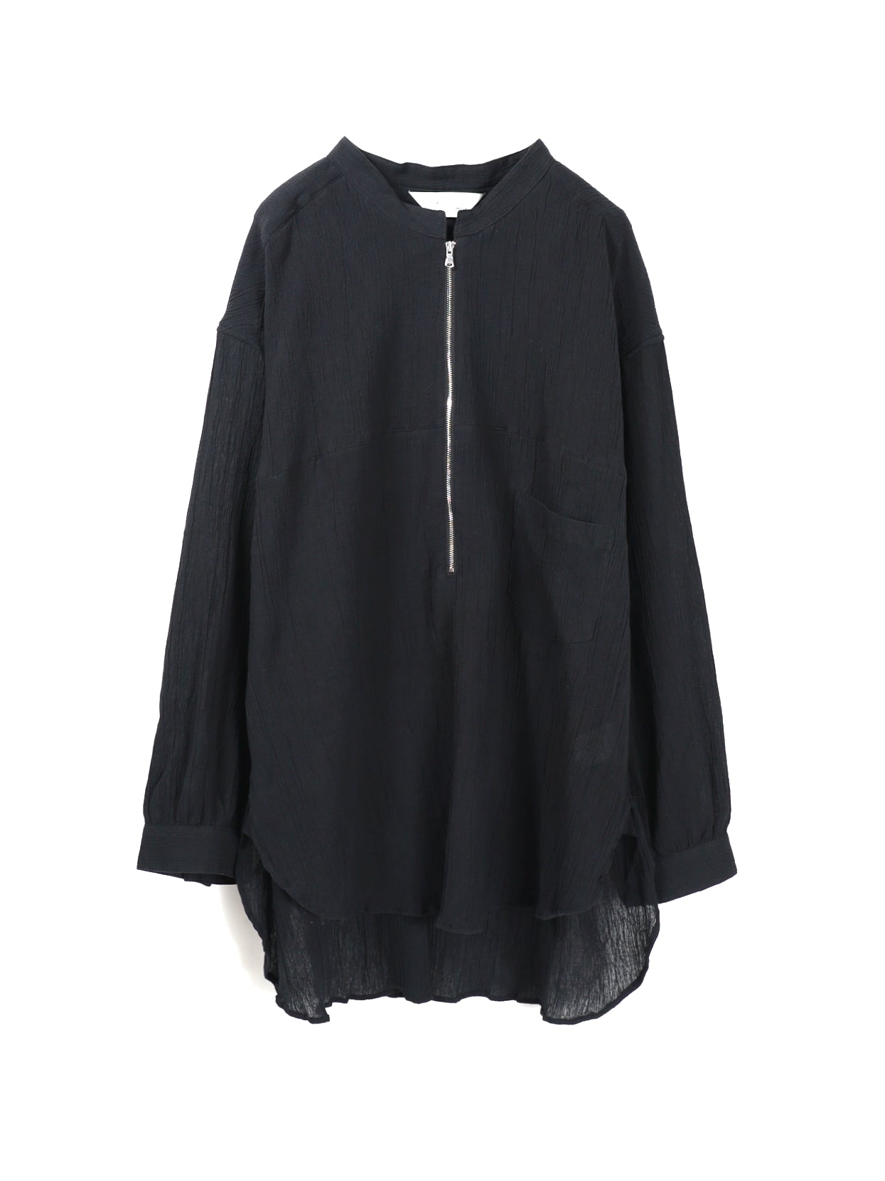 ANCELLM　CREPE HALF ZIP SHIRT