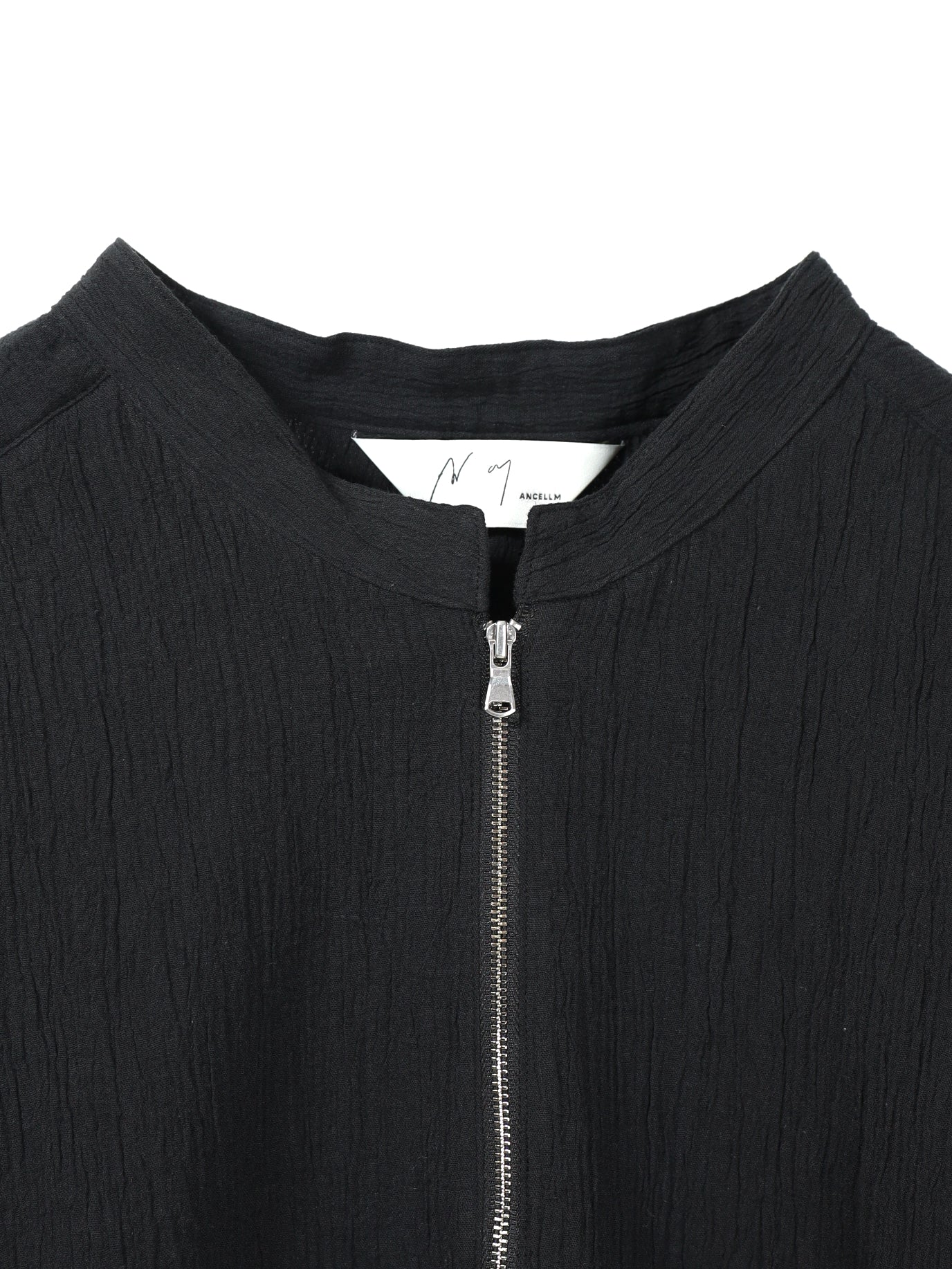 ANCELLM　CREPE HALF ZIP SHIRT