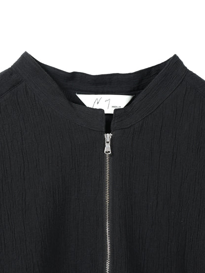 ANCELLM　CREPE HALF ZIP SHIRT