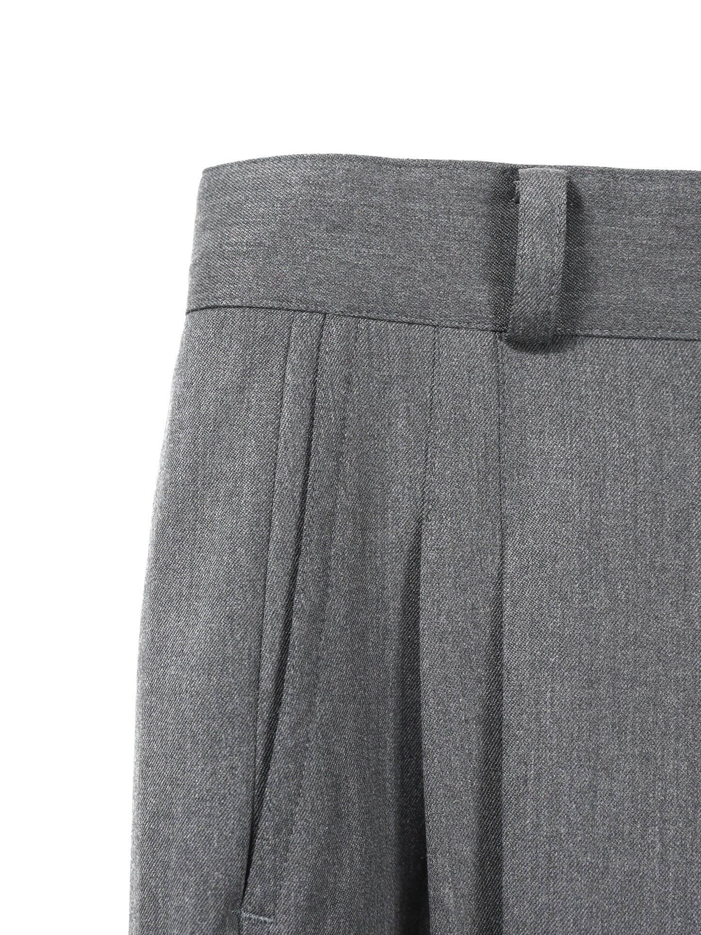 RICE NINE TEN　THREE QUARTER WOOL 2TUCK TROUSERS