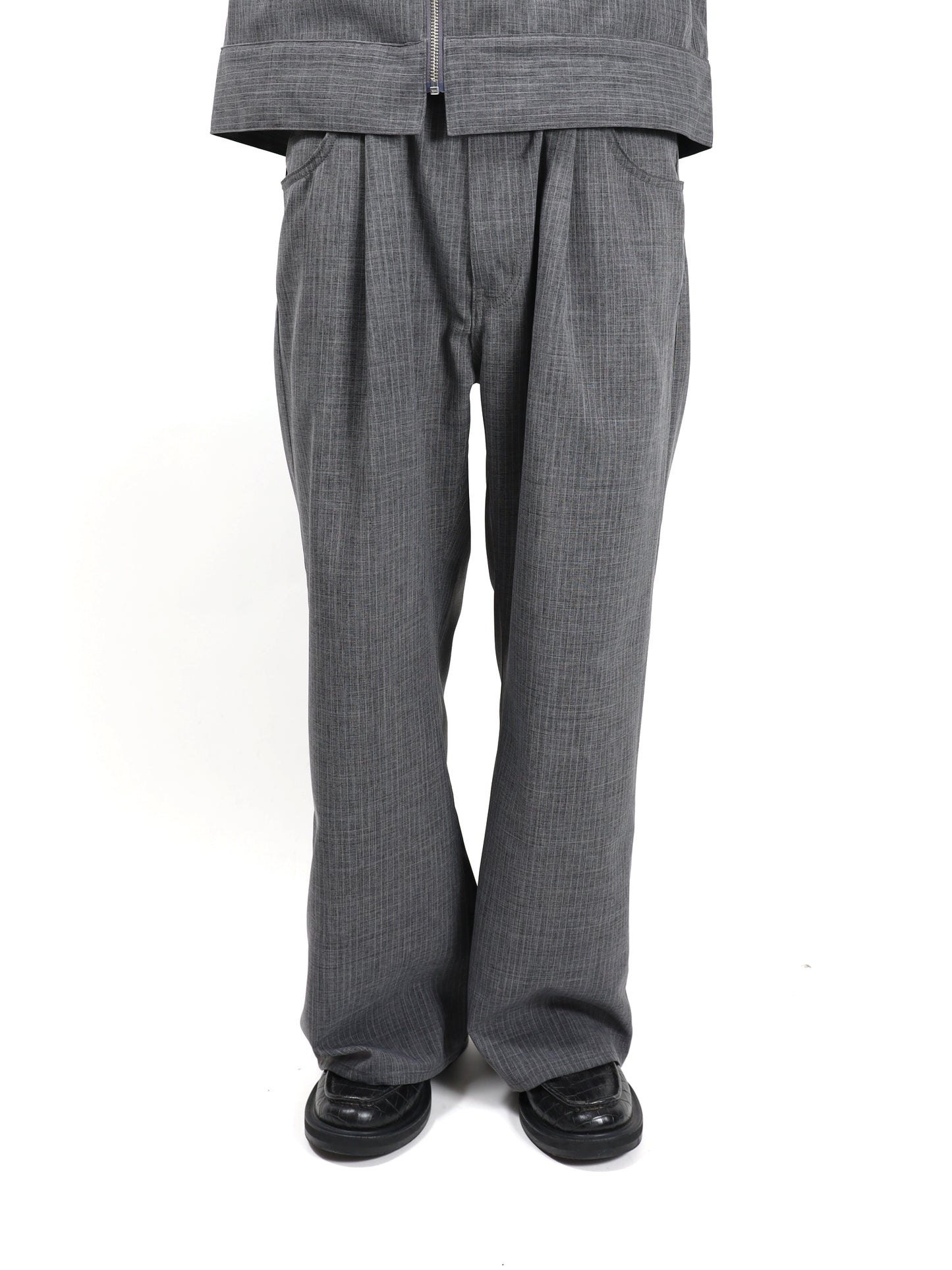 JIEDA　STRIPE WIDE ONE TUCK PANTS
