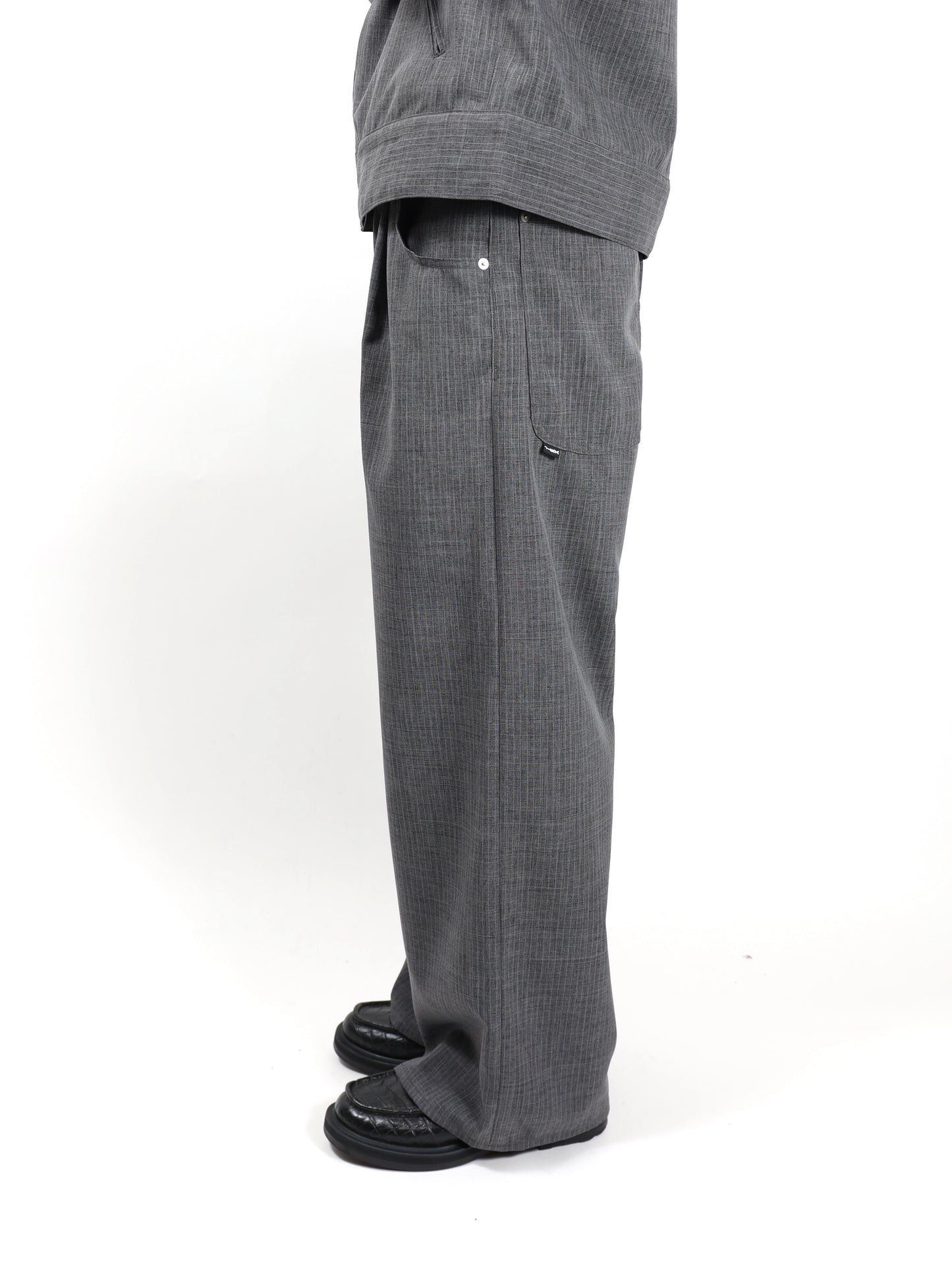 JIEDA　STRIPE WIDE ONE TUCK PANTS