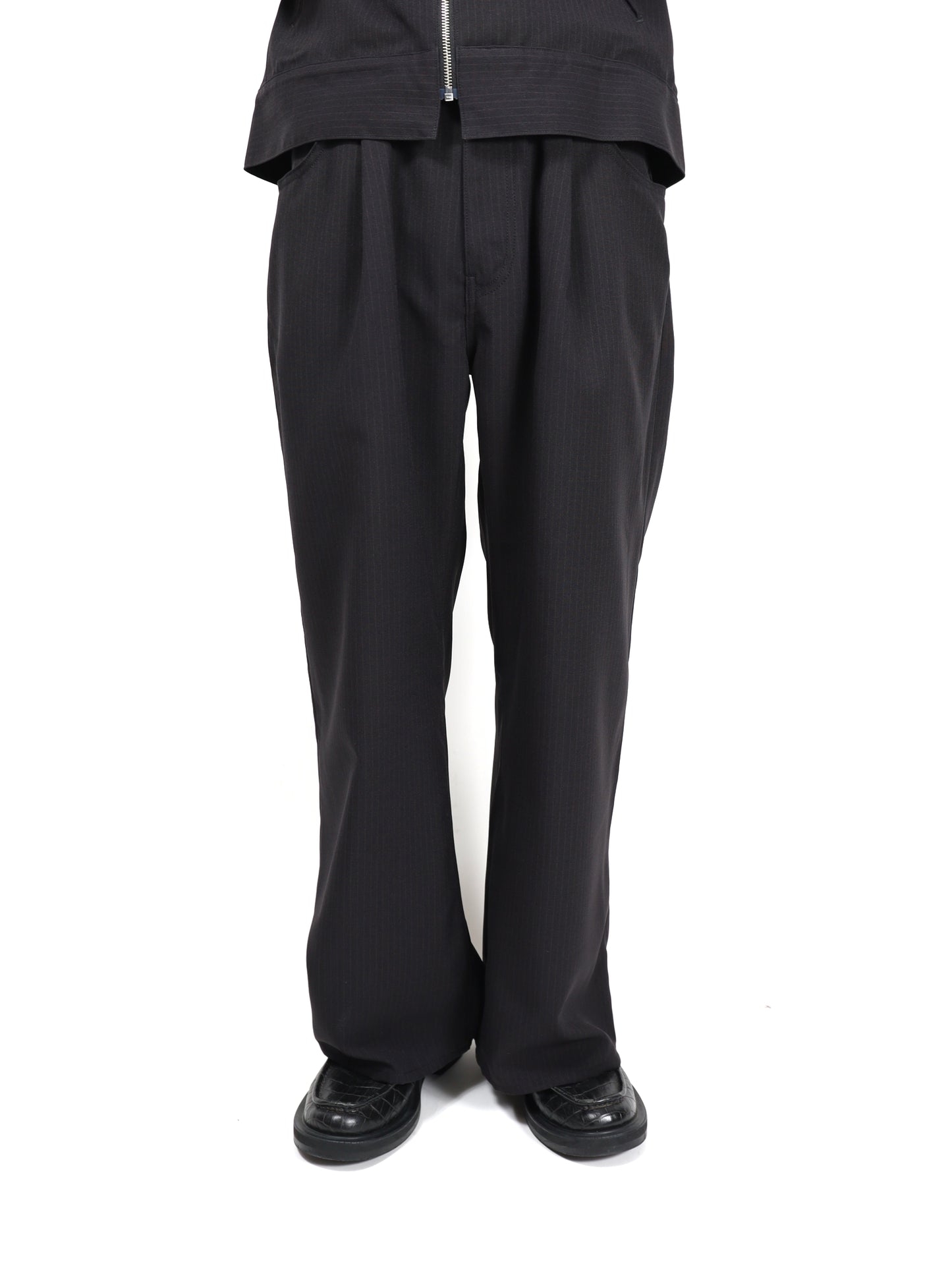 JIEDA　STRIPE WIDE ONE TUCK PANTS