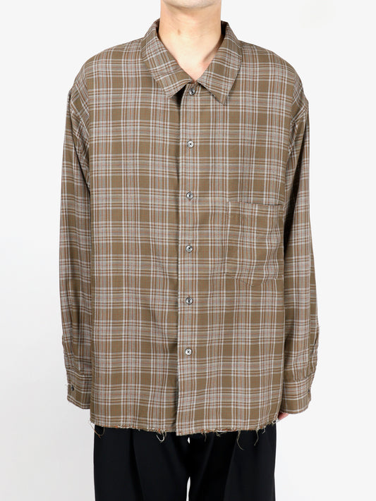 ANCELLM　AGING RAYON CHECK SHIRT