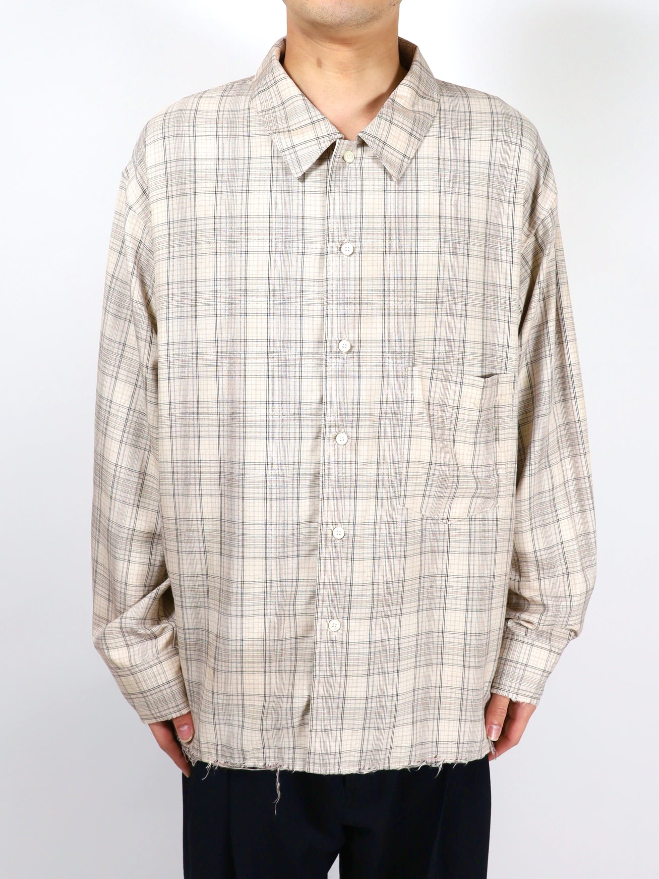 ANCELLM　AGING RAYON CHECK SHIRT