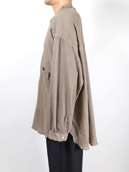 ANCELLM　CREPE HALF ZIP SHIRT