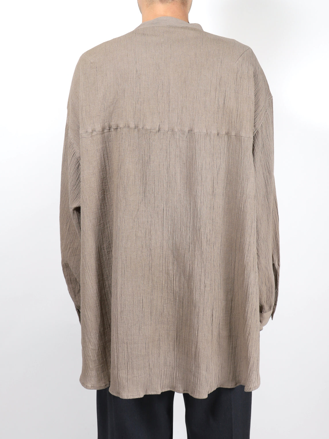 ANCELLM　CREPE HALF ZIP SHIRT