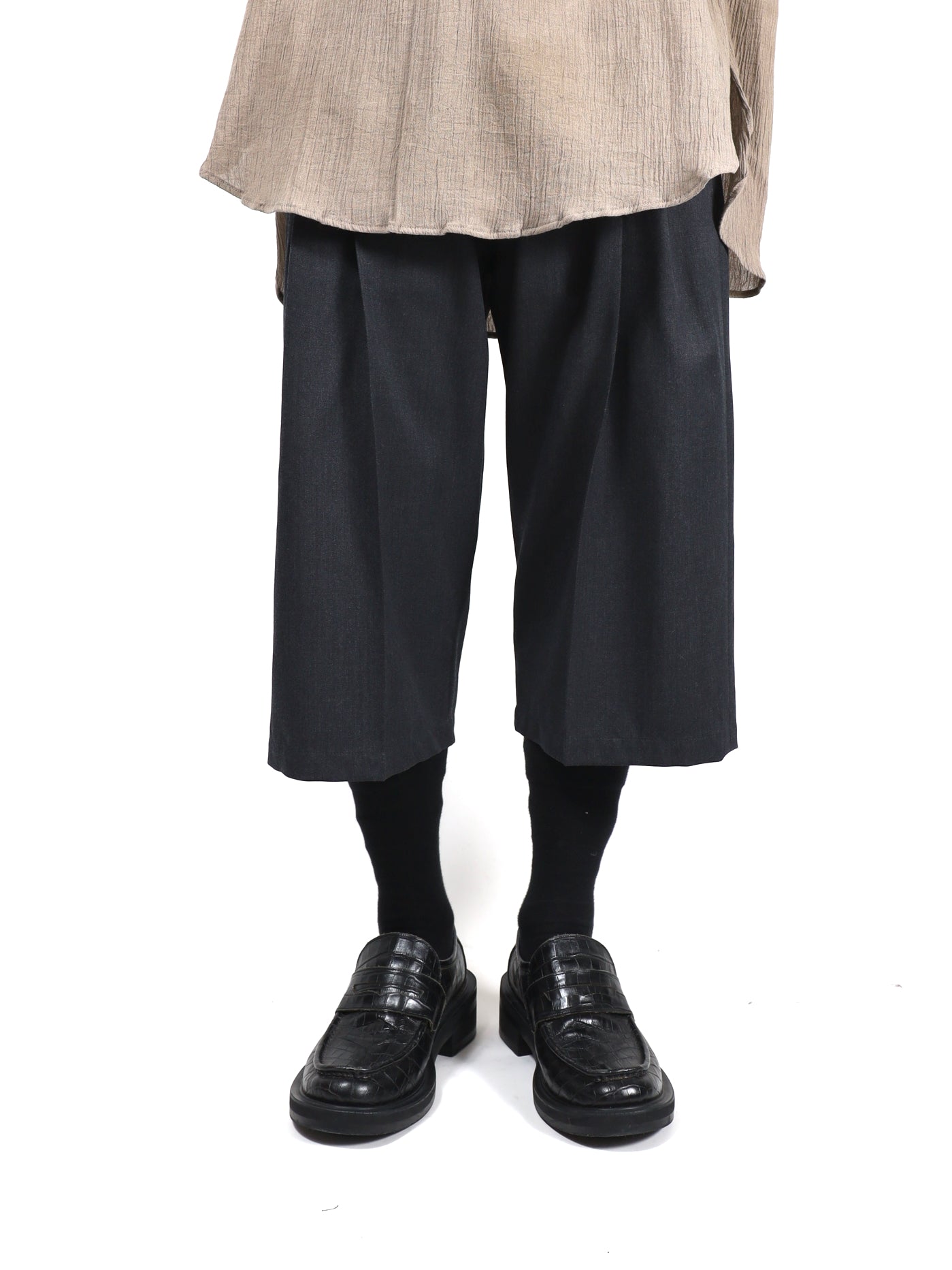 RICE NINE TEN　THREE QUARTER WOOL 2TUCK TROUSERS