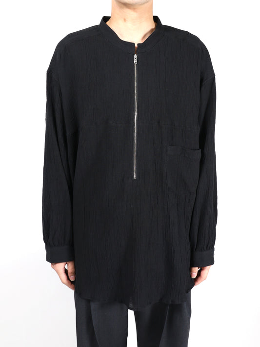 ANCELLM　CREPE HALF ZIP SHIRT