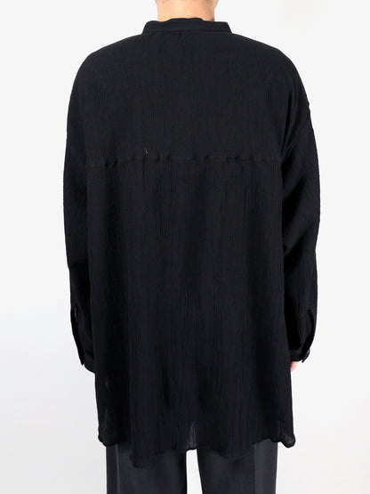 ANCELLM　CREPE HALF ZIP SHIRT