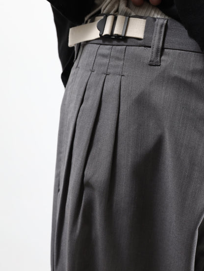 ANCELLM　BELTED WOOL SLACKS