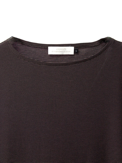 AMOMENTO　STRIPE BOAT NECK LONG SLEEVE
