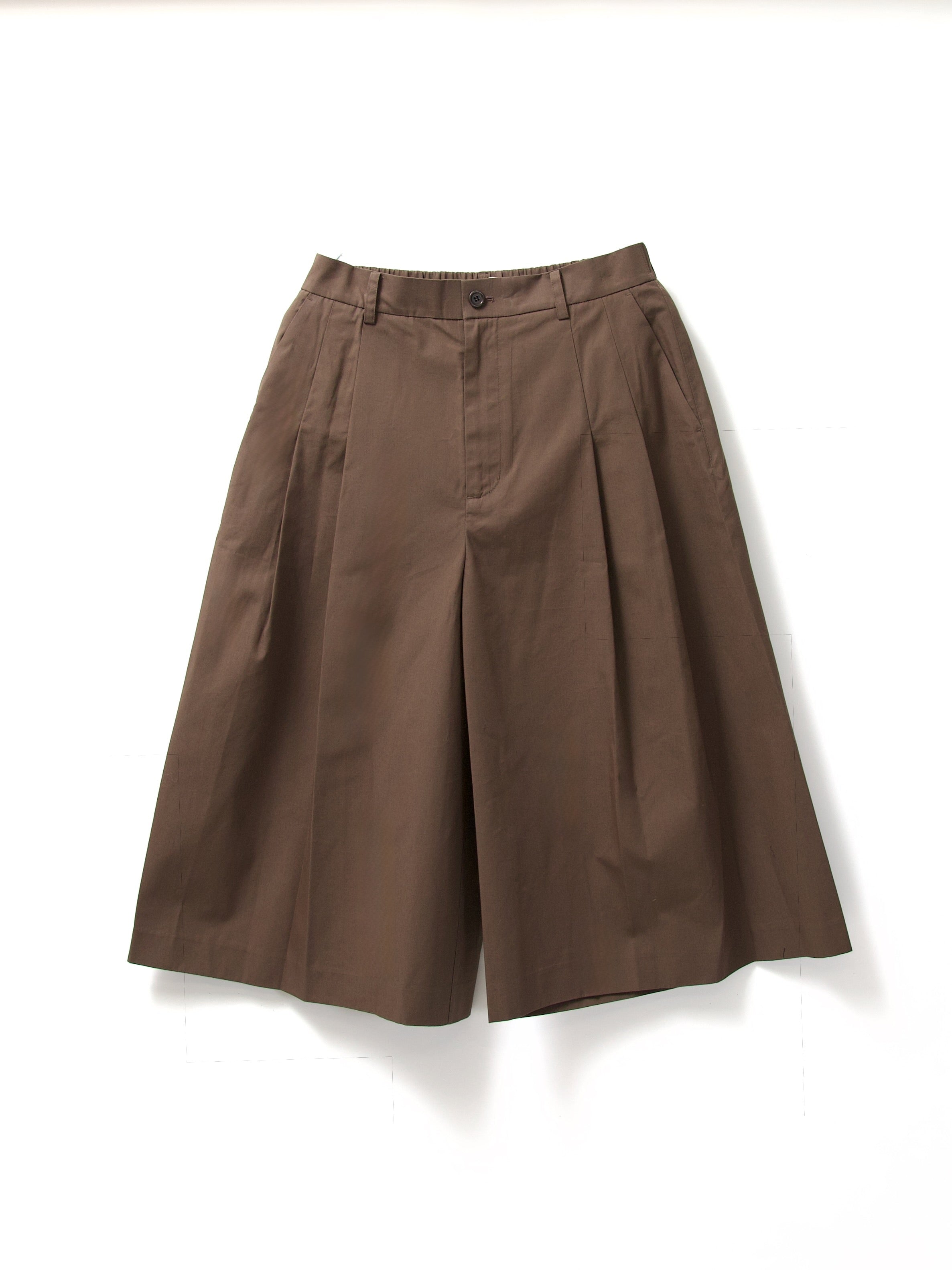 パンツ AMOMENTO Wide Bermuda Pants, Brown AMOMENTO WIDE BERMUDA PANTS – KIKUNOBU