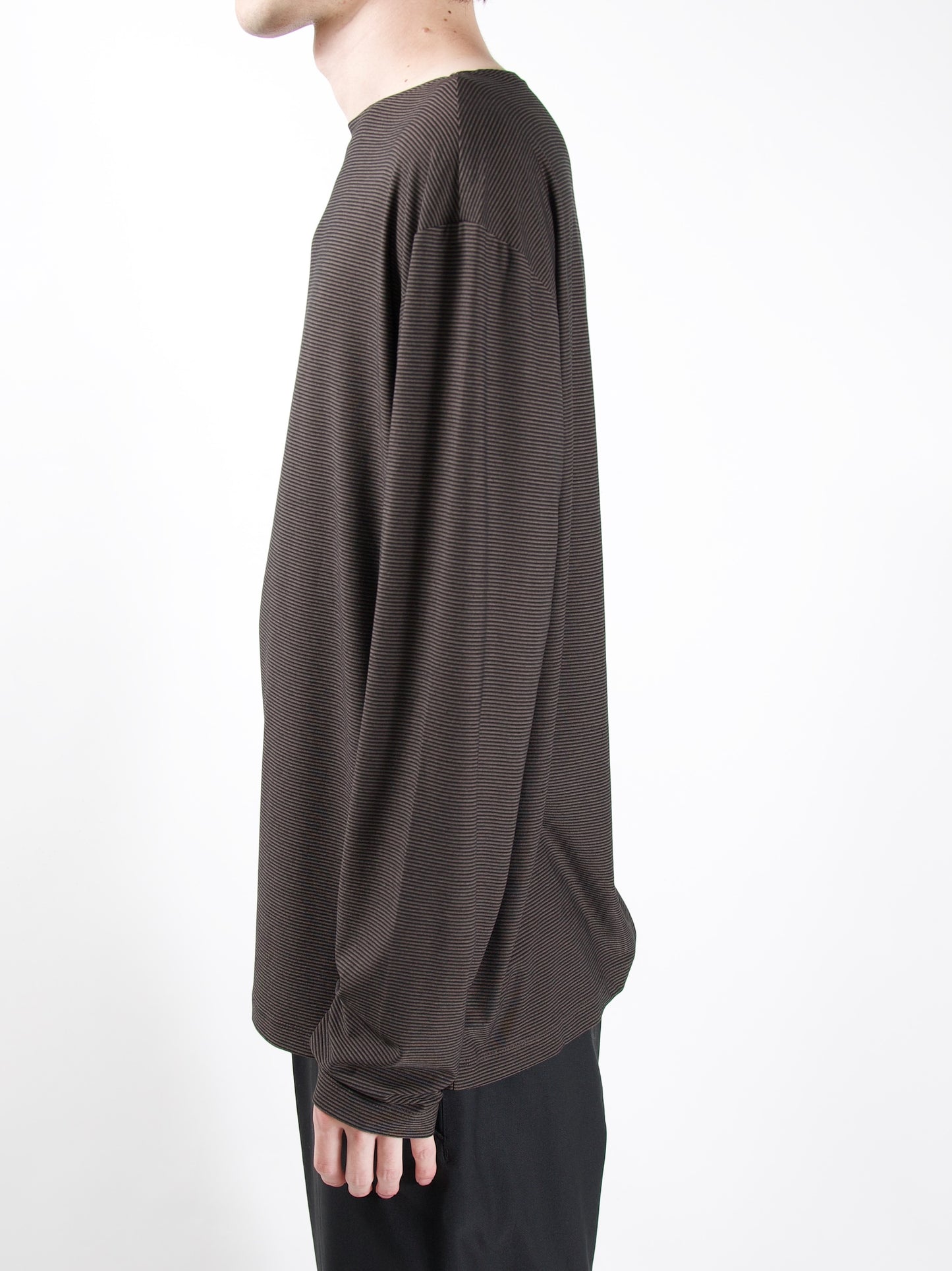 AMOMENTO　STRIPE BOAT NECK LONG SLEEVE