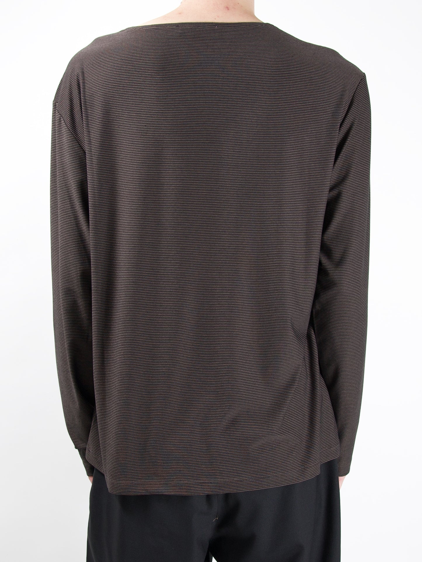 AMOMENTO　STRIPE BOAT NECK LONG SLEEVE