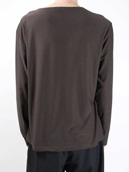 AMOMENTO　STRIPE BOAT NECK LONG SLEEVE