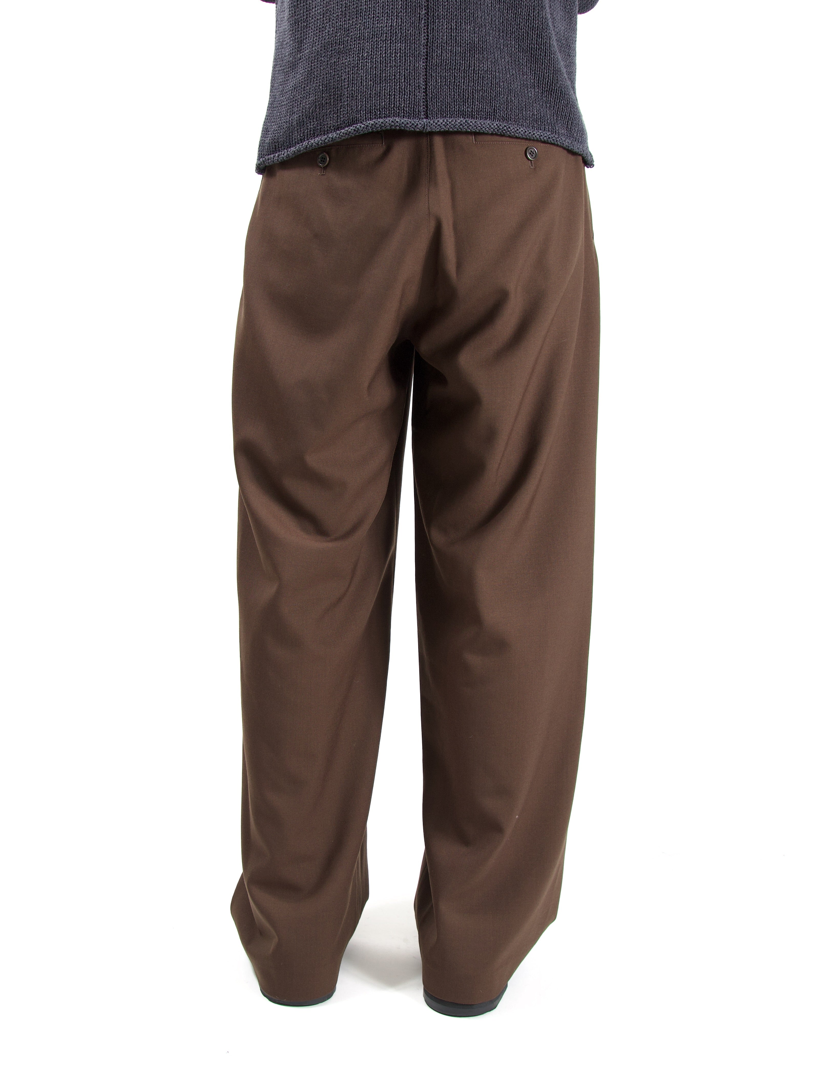 パンツ AMOMENTO Wide Bermuda Pants, Brown AMOMENTO WOOL WIDE PANTS – KIKUNOBU