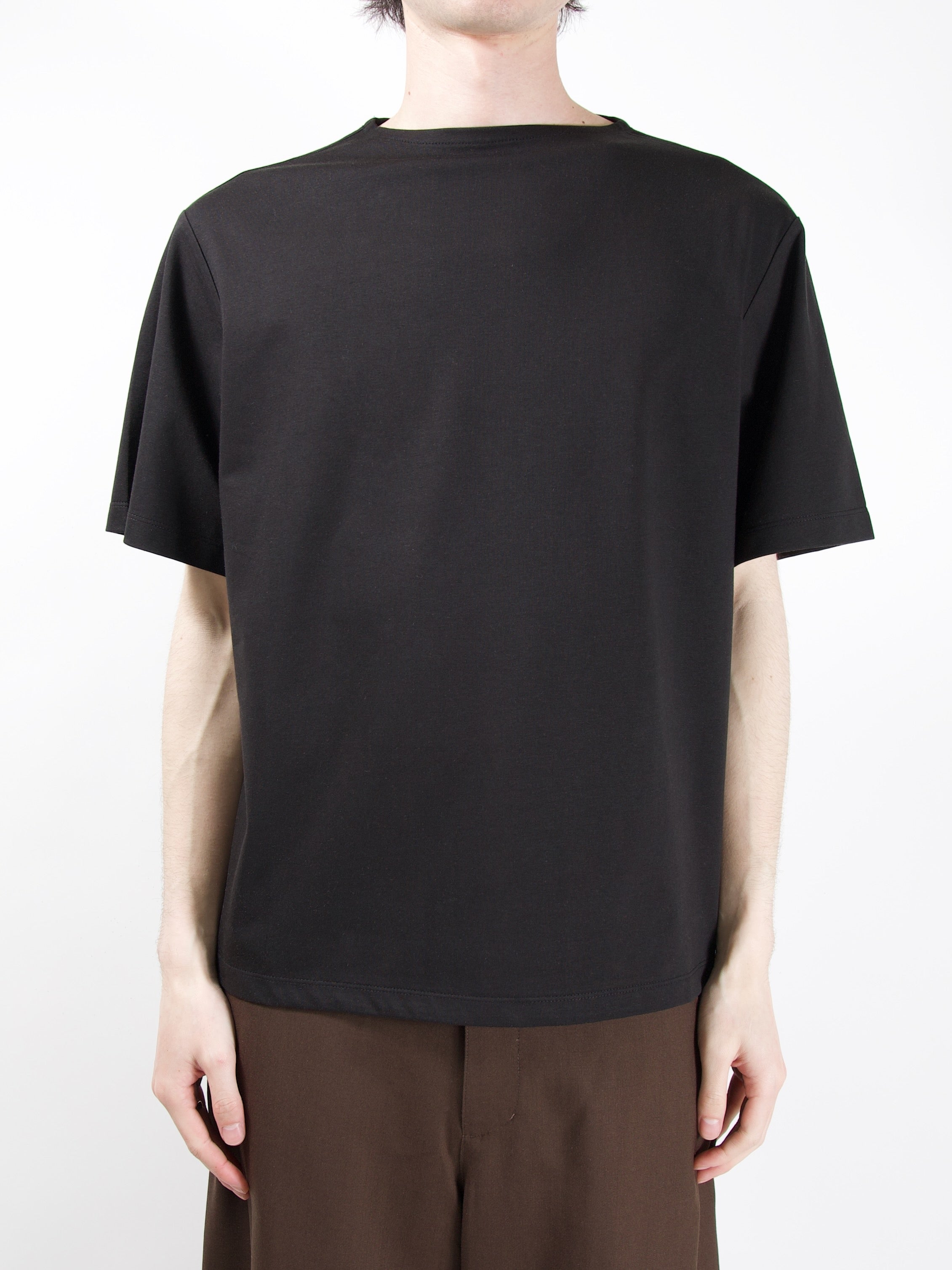 黒 半袖トップス AMOMENTO AMOMENTO BOAT NECK T-SHIRT – KIKUNOBU