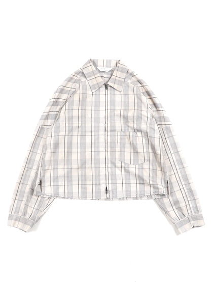 C/R CHECK SHORT ZIPUP SHIRT JACKET