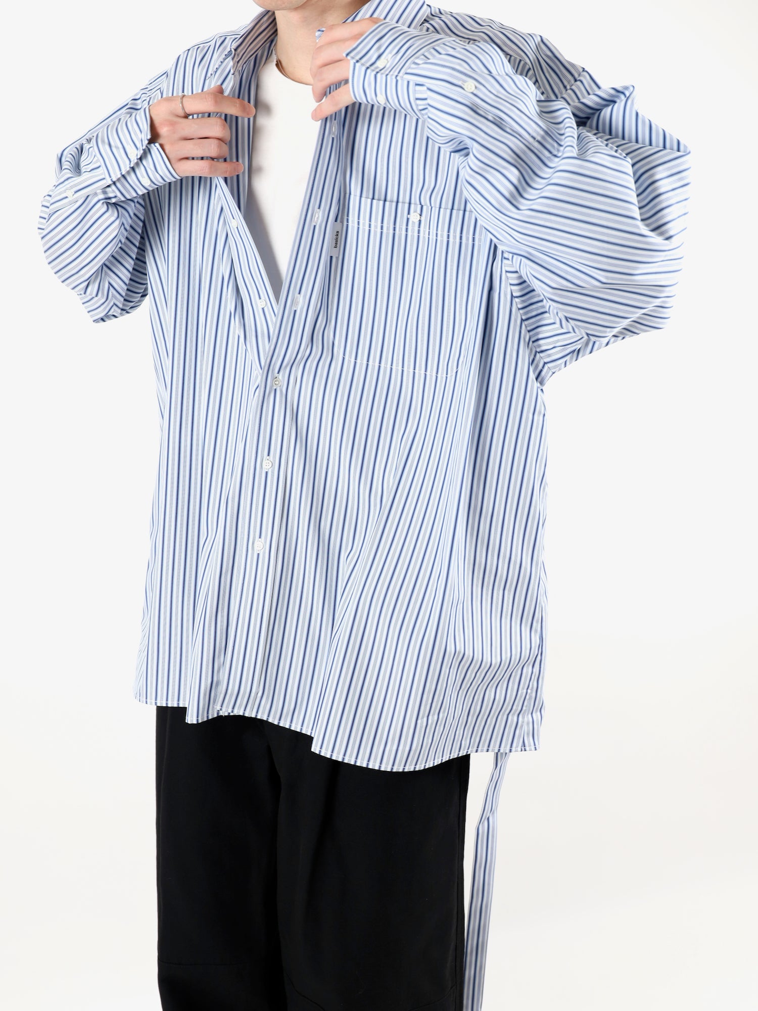 SUN/KAKKE サンカッケイ 美品 シャツジャケット トーマスメイソン M セール 40%OFF】【THOMAS MASON/トーマス・メイソン】ストライプ