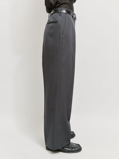 ANTHEM A　WOOL GABARDINE BELTLESS TROUSERS