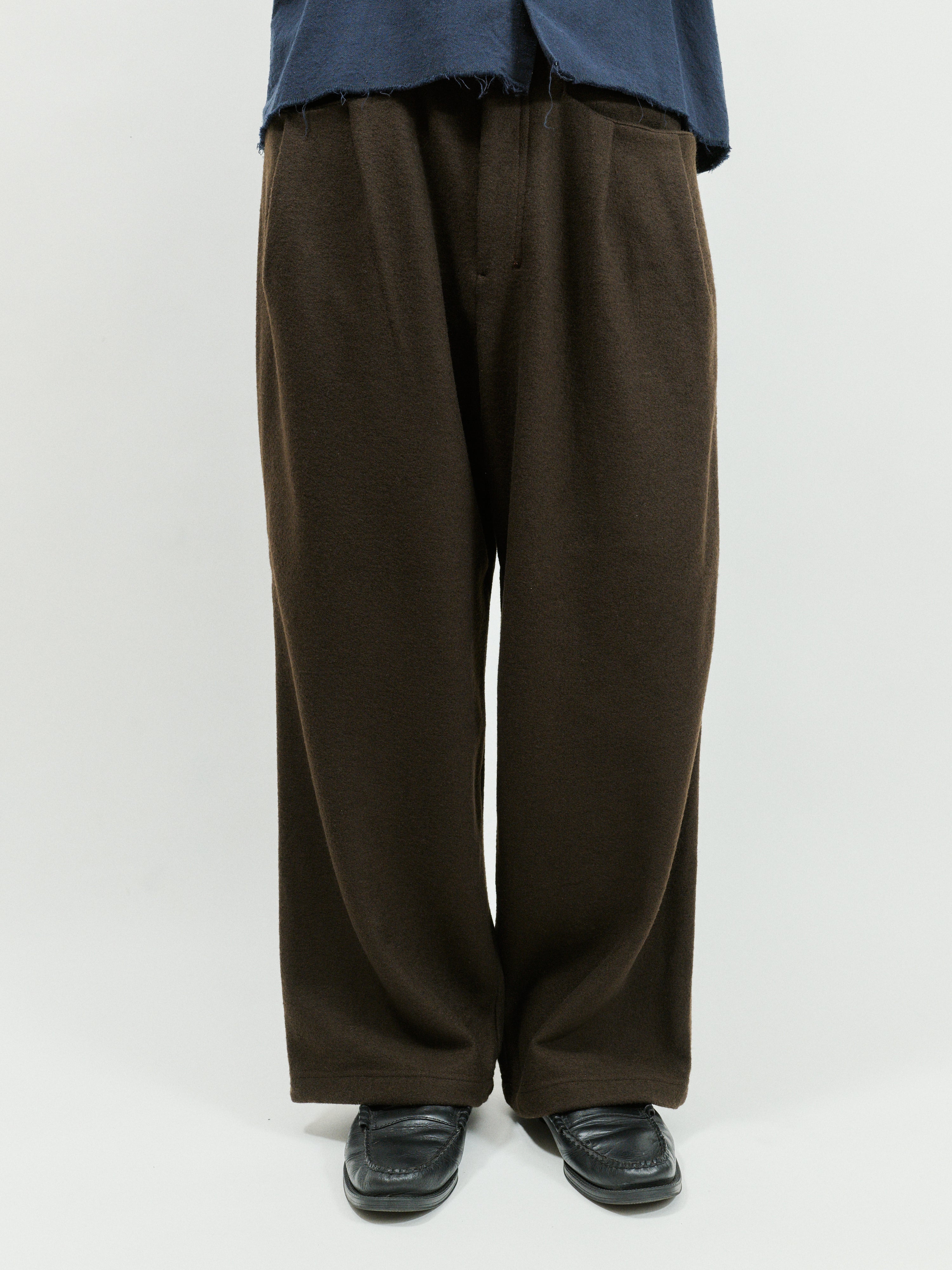 ANCELLM WOOL CUT WIDE TUCK SLACKS – KIKUNOBU