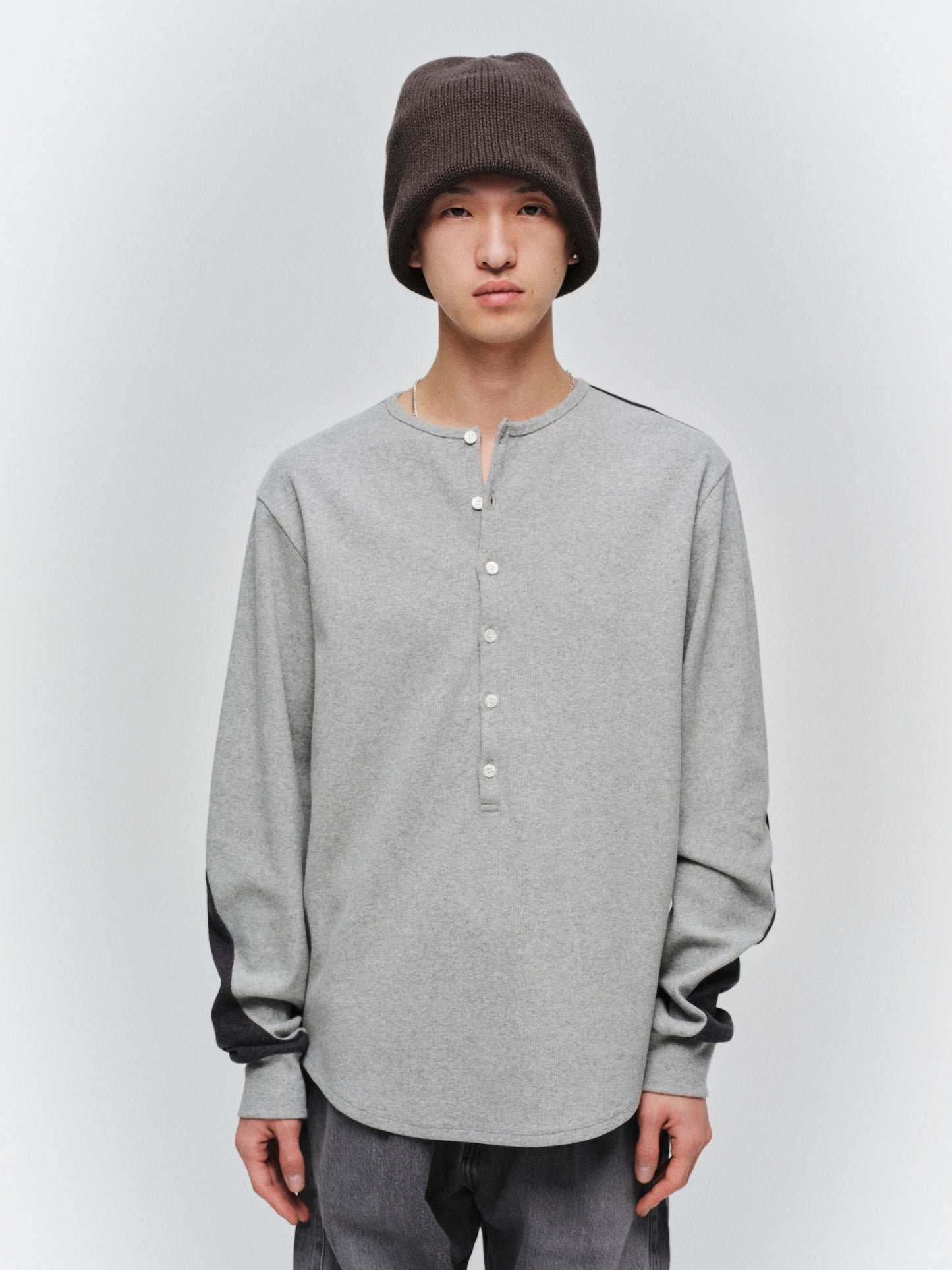 JIEDA　SWITCHING HENRY NECK L/S