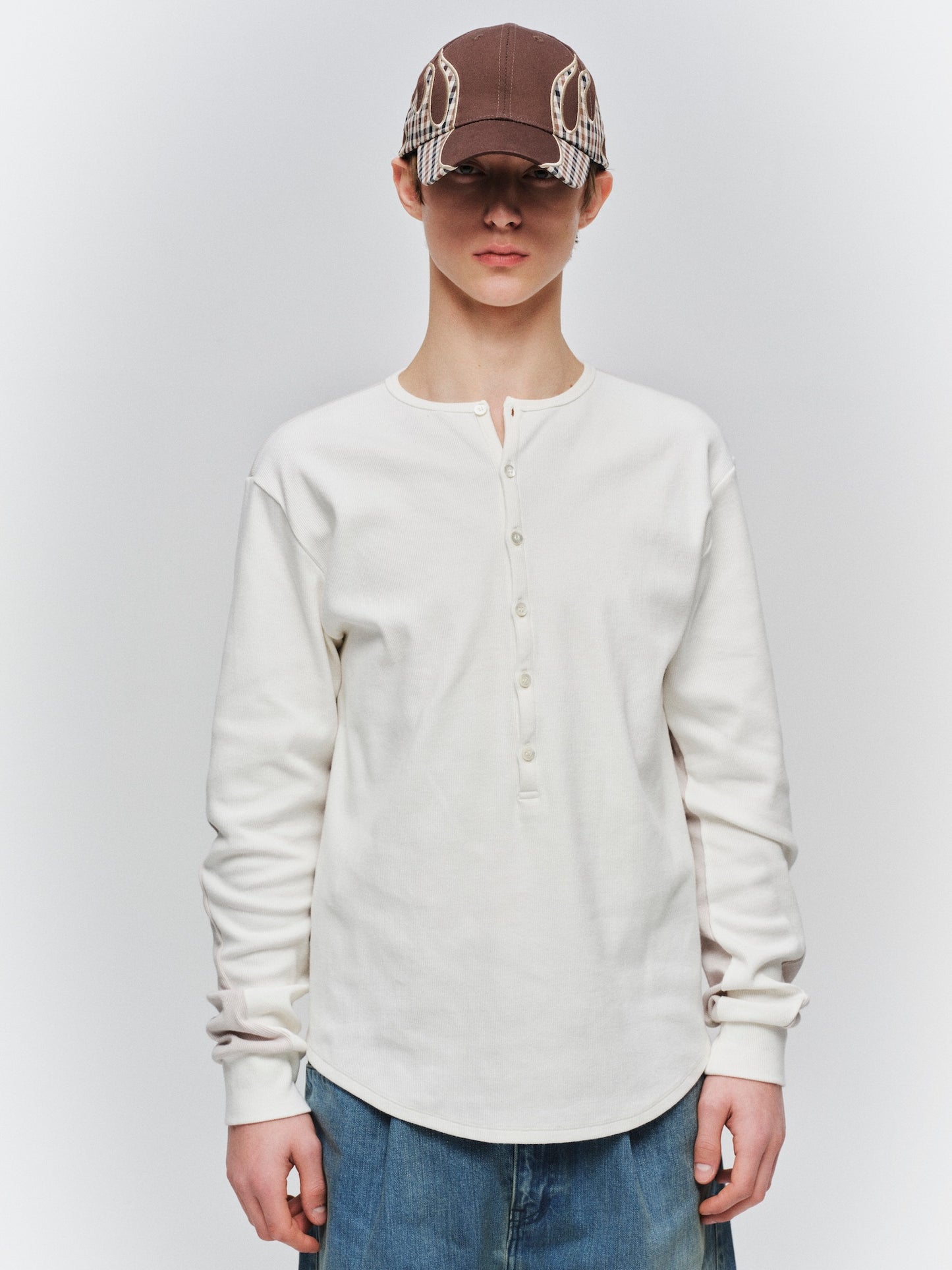 JIEDA　SWITCHING HENRY NECK L/S