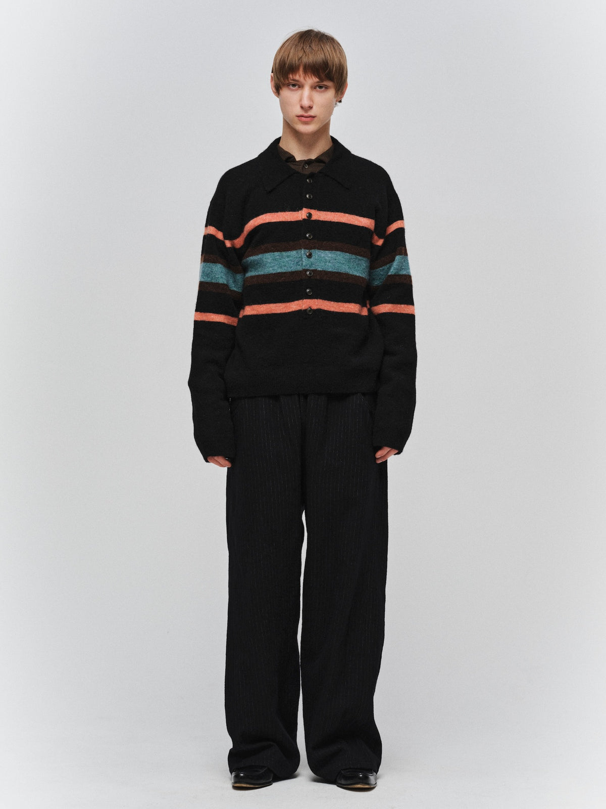 JIEDA　STRIPED KNIT POLO
