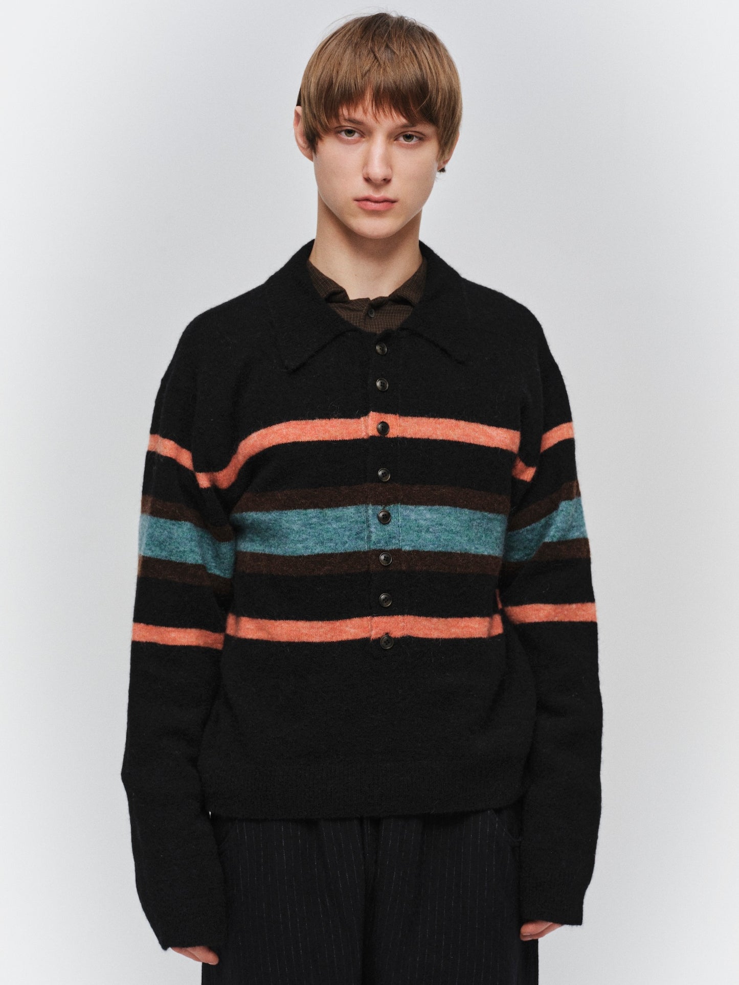 JIEDA　STRIPED KNIT POLO