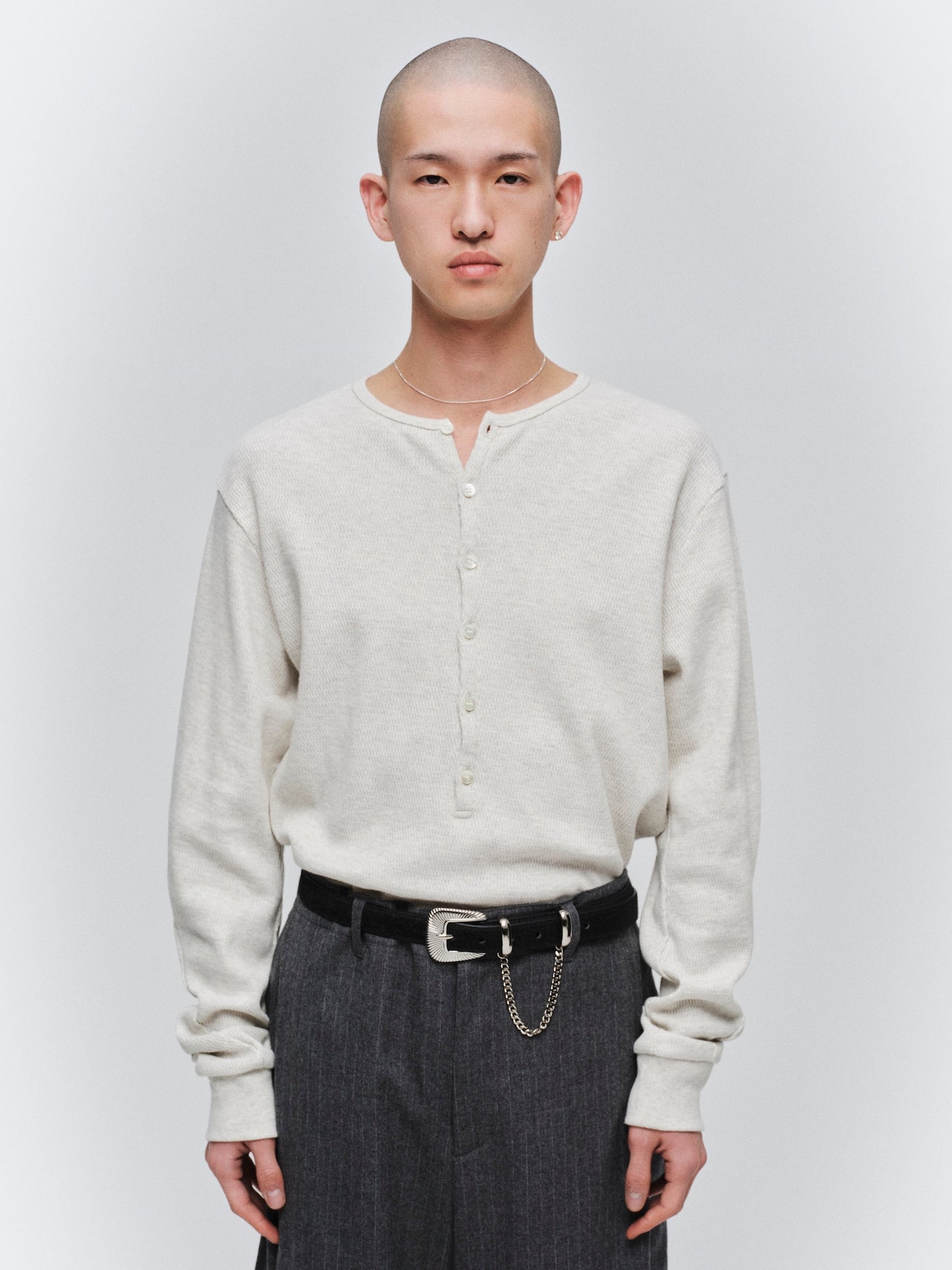 JIEDA　WAFFLE HENRY NECK L/S