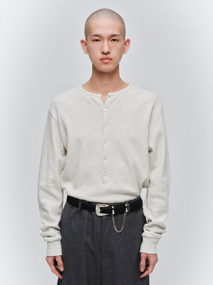 JIEDA　WAFFLE HENRY NECK L/S