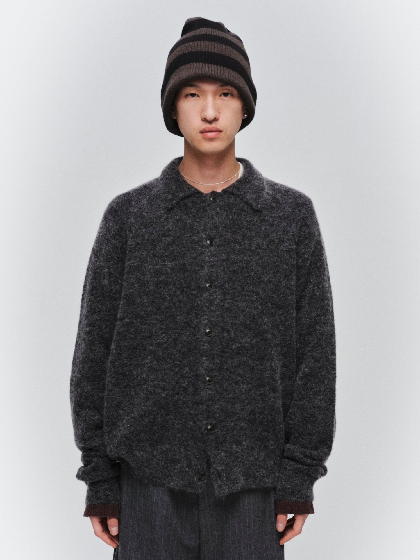 JIEDA　LAYERED MOHAIR KNIT SHIRT
