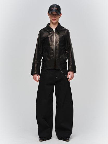 JIEDA　DRAPING LEATHER JACKET