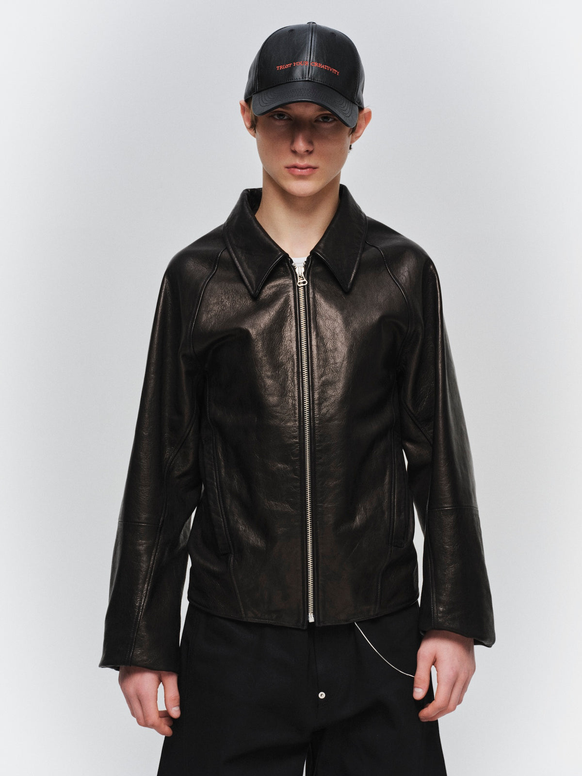 JIEDA　DRAPING LEATHER JACKET