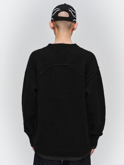 JIEDA　LAYERED MOHAIR V-NECK SWEATER