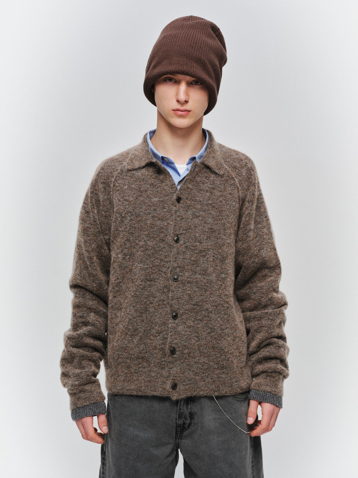 JIEDA　LAYERED MOHAIR KNIT SHIRT