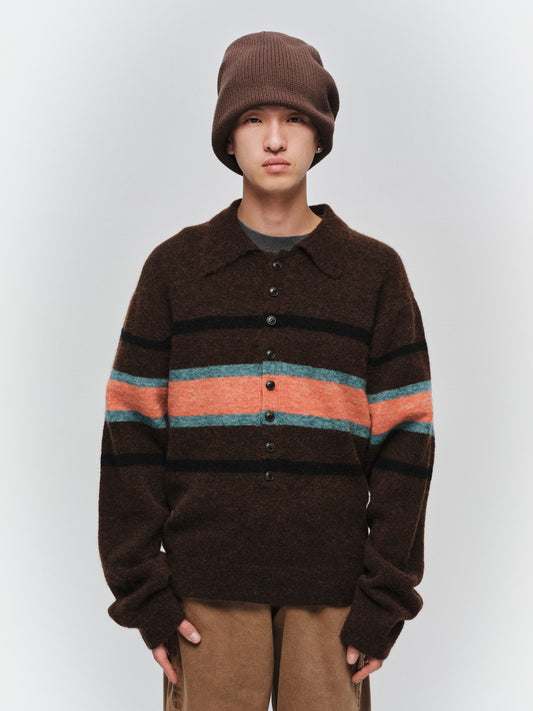 JIEDA　STRIPED KNIT POLO