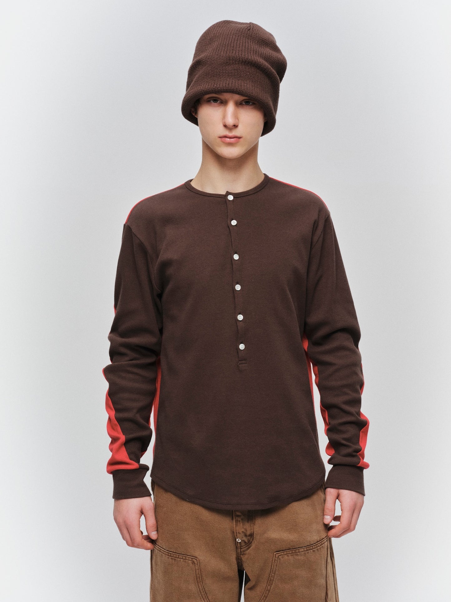 JIEDA　SWITCHING HENRY NECK L/S