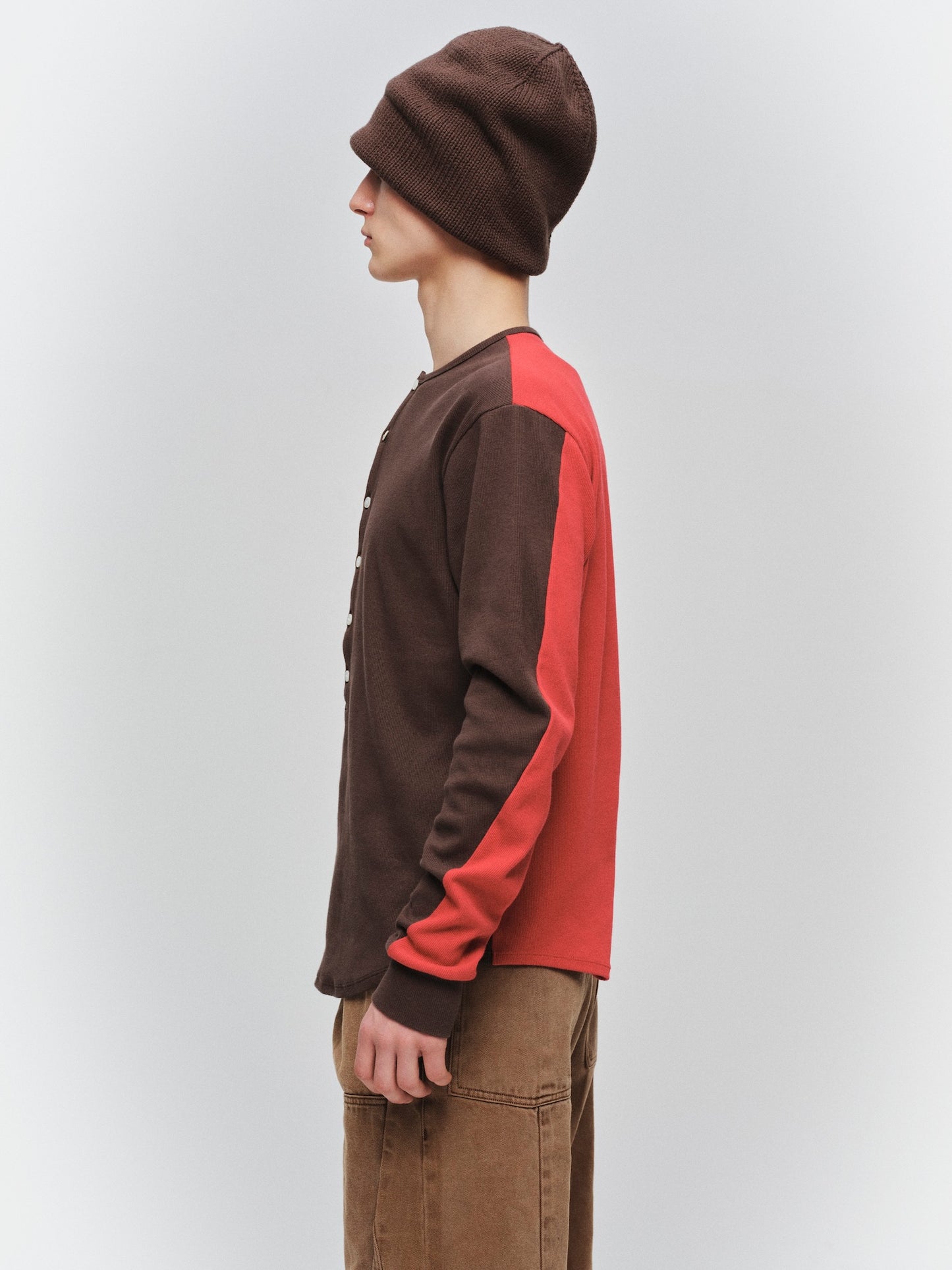 JIEDA　SWITCHING HENRY NECK L/S