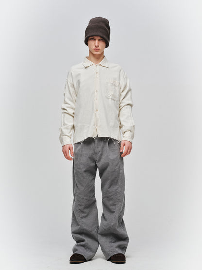 JIEDA　COTTON SILK CUT-OFF SHORT SHIRT