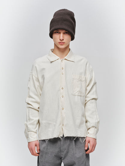 JIEDA　COTTON SILK CUT-OFF SHORT SHIRT