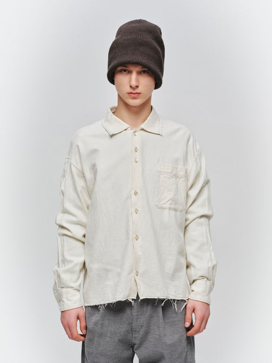 JIEDA　COTTON SILK CUT-OFF SHORT SHIRT