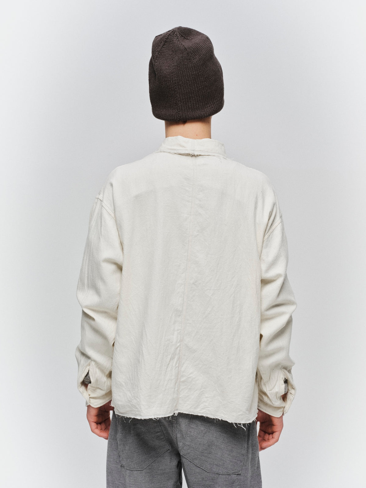 JIEDA　COTTON SILK CUT-OFF SHORT SHIRT