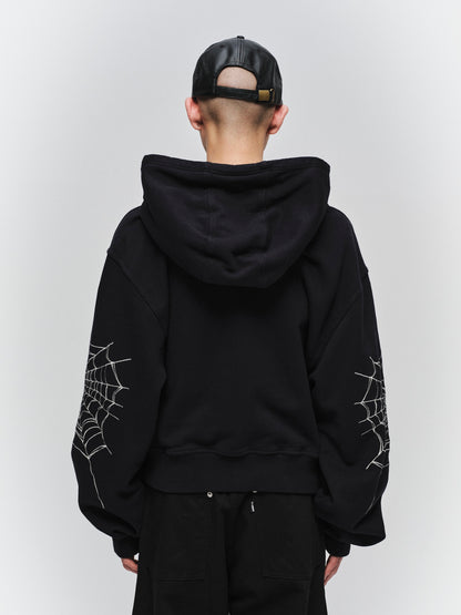 JIEDA　SPYDER-EMBROIDERED SLEEVE HOODIE