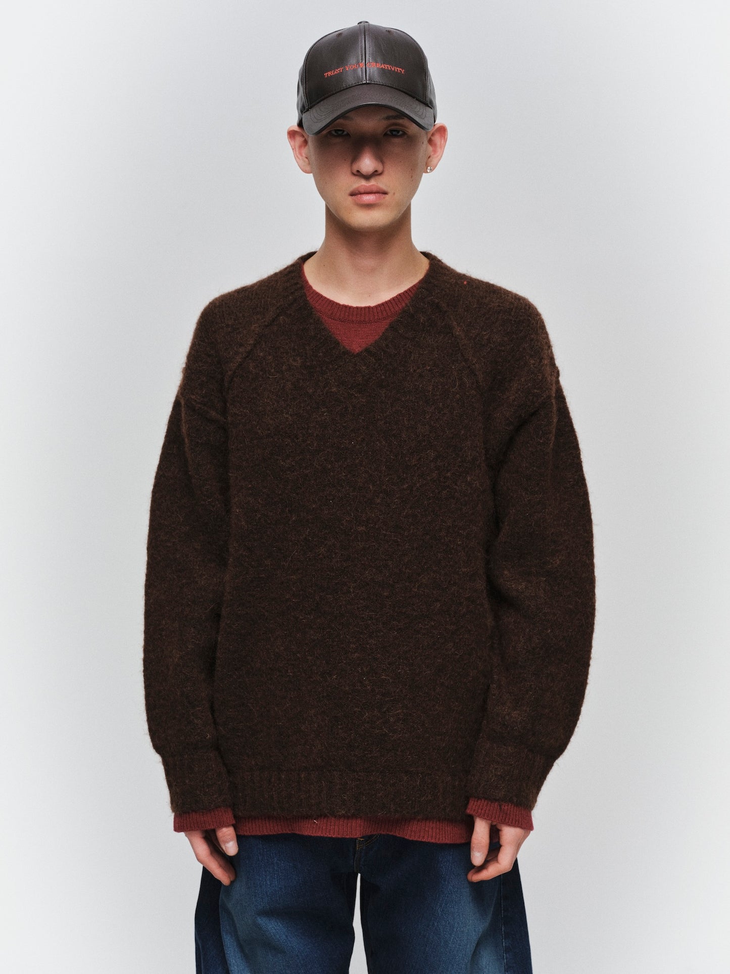 JIEDA　LAYERED MOHAIR V-NECK SWEATER
