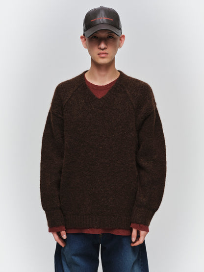 JIEDA　LAYERED MOHAIR V-NECK SWEATER